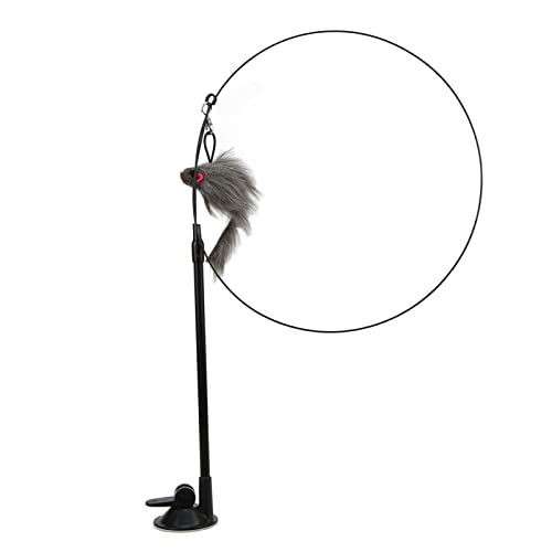 VINGVO Suction Cup Cat Toys for Indoor Cats, Cat Toy Handheld Teaser Wand Toy Interactive Cat Toy Hanging Door Kitten Toys for Kitty Kitten Scratching Exercise Indoor (Squirrel) - size: squirrel