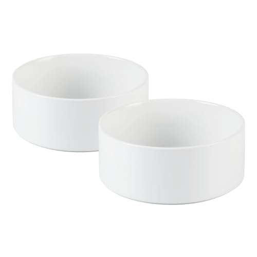 Havniva 5.1” Dog Bowl Ceramic Dog Food and Water Bowl Set of 2, Durable Dog Water Bowl with Non-Slip Rubber Base Large Capacity Feeding Dishes for Small Dogs - color: Matte White, size: 5.1 Inch