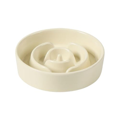 Havniva Ceramic Slow Feeder Dog Bowls, 0.9 Cups Dog Bowl Slow Feeding for Small Breed, 6.1inch Puzzle Dog Food Bowl Slow Feeder Non-Slip Anti-Gulping and Anti-Choking Reduces Bloating - color: 1 x Light Yellow-A, size: 6.1inch-New