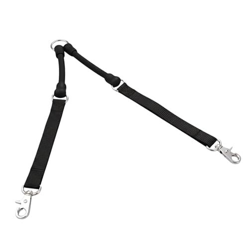WACKYwalk’r 2 Dogs on 1 Leash – CRAZYcoupl'r Premium No Pull Tangle-Free Double Dog Leash Connector Shock Absorbing Comfort (Black, Large) - color: Black, size: Large