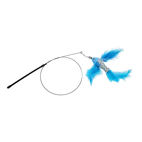 VINGVO Suction Cup Cat Toys for Indoor Cats, Cat Toy Handheld Teaser Wand Toy Interactive Cat Toy Hanging Door Kitten Toys for Kitty Kitten Scratching Exercise Indoor (Blue - size: Blue Flying Fish
