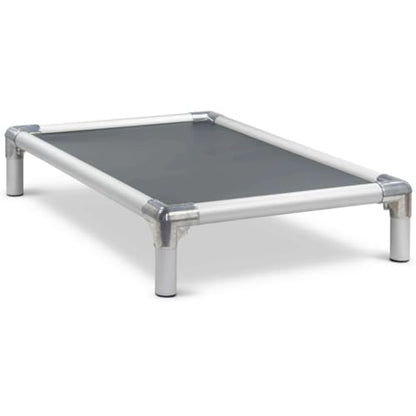 Kuranda Chewproof Elevated Dog Bed - Silver Aluminum - 30" x 20" - Heavy Duty Vinyl - Smoke - color: Smoke, size: Small