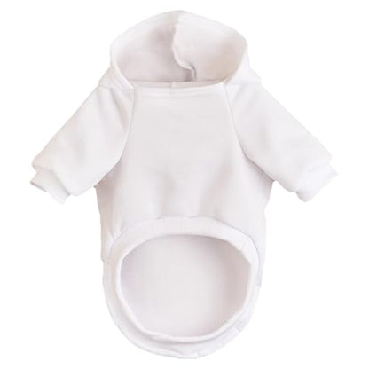 Jecikelon Winter Dog Hoodie Sweatshirts with Pockets Warm Dog Clothes for Small Dogs Chihuahua Coat Clothing Puppy Cat Custume (White, XX-Small) - color: White, size: XX-Small