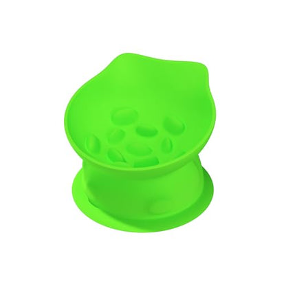 Slow Feed Cat Bowl, Elevated Cat Food Dish with Tilted Design, Dual-Use for Dry and Wet Food, Anti-Vomit, Anti-Choking, Easy to Clean - color: Green, size: Big