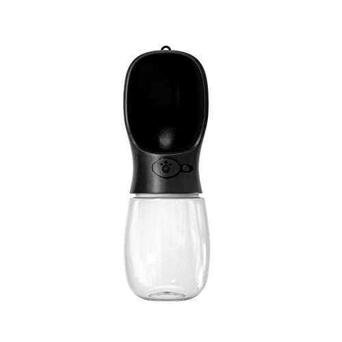 WePet Portable Dog Water Bottle, 12 OZ, Leak Proof Puppy Water Dispenser with Drinking Feeder for Pets Outdoor Walking, Hiking, Travel, Food Grade Plastic - color: #08 Black, size: 12 oz