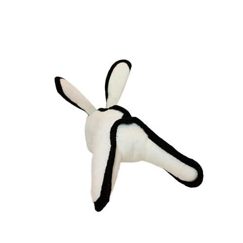 TUFFY World’s Tuffest Soft Dog Toy – Barnyard Series, Rabbit with Squeakers, Large - color: White Rabbit, size: Large