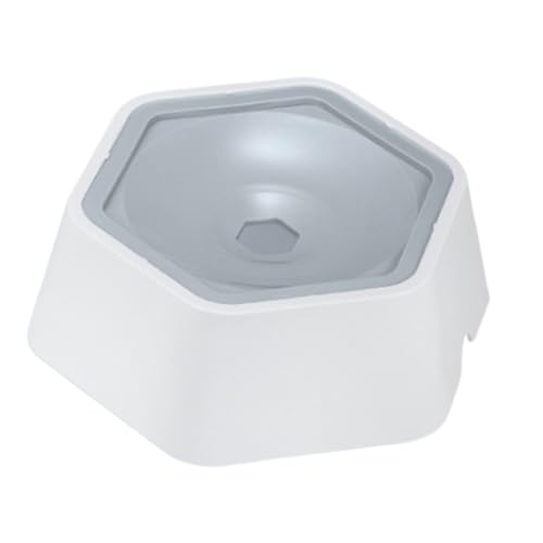 Splash Guard Water Bowl – Floating Disc Feeder, Stable Base Construction, Moisture Control | Cat Dog Hydration Accessory for Floors Furniture Protection - color: Gray