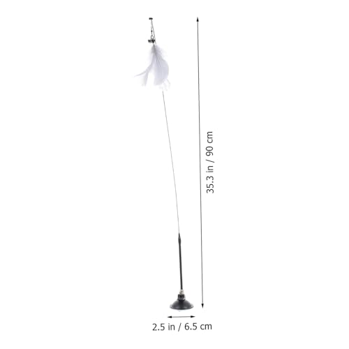 Interactive Cat Teaser Wand with Bell and Plume Head Cat with Suction Cup Base Promotes Exercise and Stress Relief Enhances Bonding and Healthy Playtime