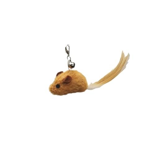 Feather Cat Teaser Wand Refills – Natural Bird-Inspired Heads, Cat Toy Attachments for Interactive Play (Pack of 5) (Yellow Mouse Refill)