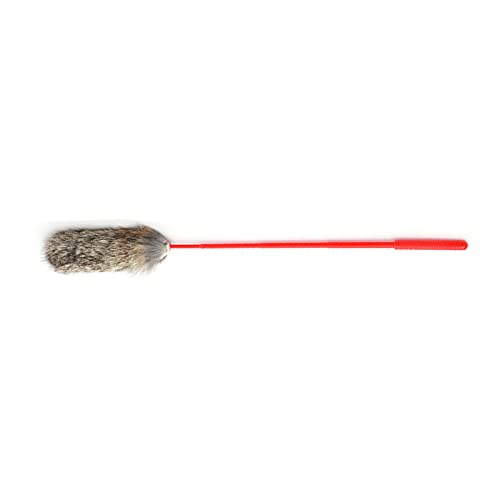 LJCM Plush Cat Teaser Wand, Bite Resistant Interactive Training Flexible Cat Toy Wand Plush for Outdoor (Grey)