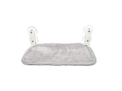 Family Safe Cordless Portable Foldable Cat Window Perch Hammock with Metal Frame, Strong Suction Cups, and 2 Fabric Covers for Indoor Cats - Large