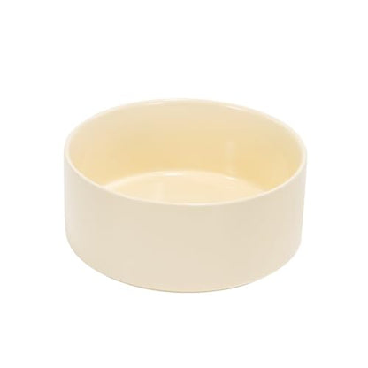 SPUNKYJUNKY 13.5OZ Ceramic Dog and Cat Bowl, Modern Cute Weighted Food Water Bowl for Replacement Beige (2 Pack) - color: Beige, size: 1.7 CUPS × 2