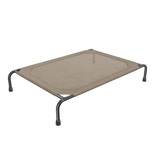 Simple Trending Elevated Dog Bed for Large Sized Dogs, Outdoor Raised Dog Cot Pet Hammock Bed with Cooling Breathable Mesh Anti-Slip Feet, Brown, 47.75inches - color: Brown, size: 47.75"L x 30.5"W x 8"Th