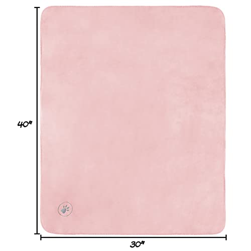Waterproof Pet Blanket - 30x40-Inch Reversible Sherpa Fleece Throw Protects Couches, Cars, and Beds from Spills, Stains, and Fur by PETMAKER (Pink) - color: Pink, size: X-Small