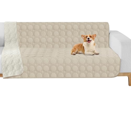 ZNSAYOTX Ultimate Cozy Blankets (52"x82") 100% Waterproof Bed Mat Blanket for Dog Pets, Couch Sofa Protector with Non-Slip Back Washable Durable, Pee Scratch Proof Easy to Clean (Beige) - color: Beige, size: 52x82 Inch