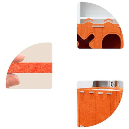 Genérico Felt Cave Cats - Semi-Gated Pets - Spacious Cave | Winter Use Outdoor Camping Travel Home & Bedroom & Living Room Apartment Balcony - color: Orange