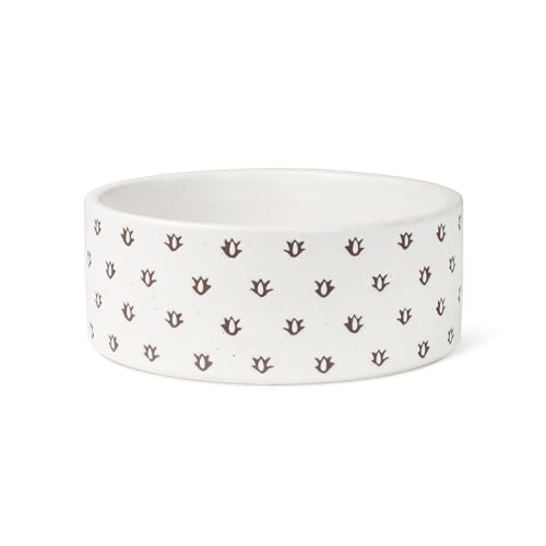 Fringe Studio Speckled Block Bone Medium Wax Resist Ceramic Pet Bowl (6.5" Diameter x 2.5" H, 26 fl.oz.), PetShop Collection (474506) - size: Medium