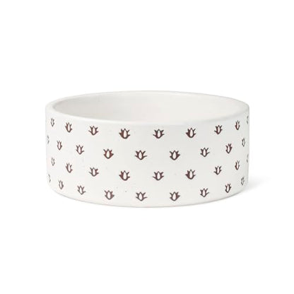 Fringe Studio Speckled Block Bone Medium Wax Resist Ceramic Pet Bowl (6.5" Diameter x 2.5" H, 26 fl.oz.), PetShop Collection (474506) - size: Medium