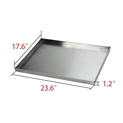 Stainless Steel Replacement for Dog Crate, 23.6 x 17.6 Heavy Duty Stainless Steel Kennel Cage Pan Leakproof Liner Chew Proof Compatible - size: 23.6"x17.6"