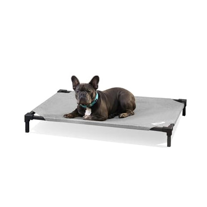 Coolaroo Pro Elevated Dog Bed - Low-Profile Access, Moisture-Resistant Cover, Breathable Fabric & Tool-Free Setup, Steel Gray, Medium - color: Steel Grey, size: Medium