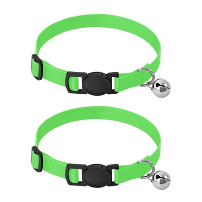 Puppy Collar 2 Pack Small Cat Collar Adjustable 10.6 to 17.1 Inches - color: Cobalt Green