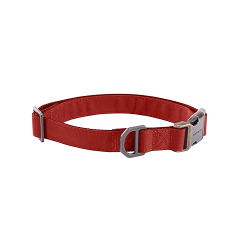 Carhartt Field Dog Collar, Fully Adjustable, Durable 600-Denier Fabric W/Reflective Wordmark for Visibility, Industry Red, Large - color: Industry Red, size: Large