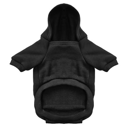 Jecikelon Winter Dog Hoodie Sweatshirts with Pockets Warm Dog Clothes for Small Dogs Chihuahua Coat Clothing Puppy Cat Custume (Black, X-Small) - color: Black, size: X-Small