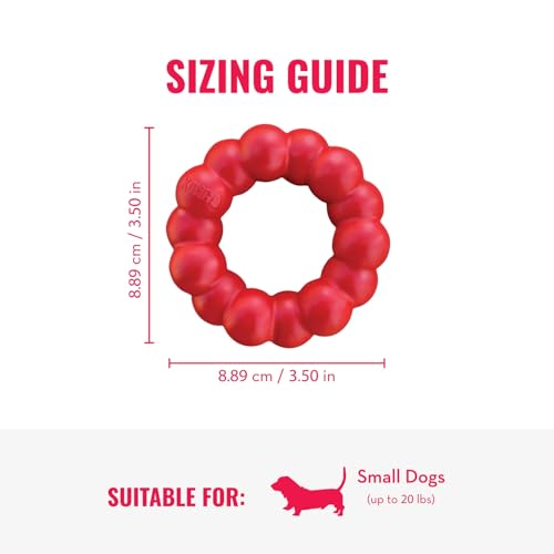 KONG Ring & Goodie Ribbon - Durable Rubber Treat-Dispensing Chew Toy for Dental Health - for Small Dogs - size: Small