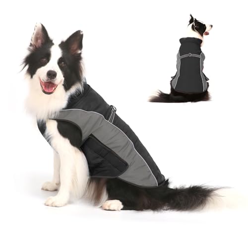 Warm Dog Winter Coat, Gimilife Dog Cold Weather Coats Waterproof Apparel Clothes Pet Jacket Padded Vest Outfit for Small Medium Large Dogs (Gray, XS (4-7 LB | 10.23" Neck Girth)) - color: Gray, size: XS ( 4-7 LB | 10.23"Neck Girth )