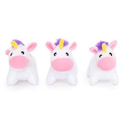 ZippyPaws Burrow Replacement Miniz - Interactive Dog & Puppy Toys for Boredom, Stimulating Pet Products to Keep Them Busy, Plush Refills for Hide & Seek Puzzle, Squeaky Toy for Enrichment - Unicorns - style: Unicorns (3-pack)