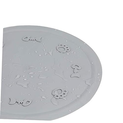 Silicone PET Feeding Mat Non-Slip Base Double Bowl Cat and Dog Food Pad Easy to Clean Waterproof and Sturdy Design for Indoor Use