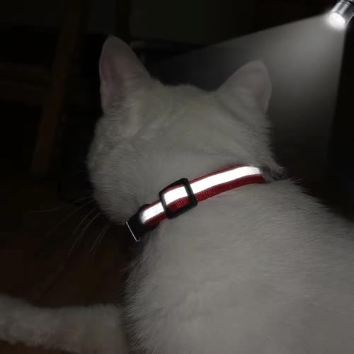 Reflective XXS Dog Collar with Bell, 2 Pack Puppy Collars Adjustable for XS XSmall Extra Small Tiny Little Dogs Pet Cat Girl Female Kitten Hot Pink and Pink - color: Hot Pink+Pink, size: XS(Neck 7.5"-12")