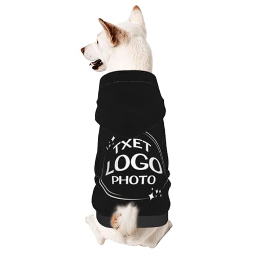 Custom Dog Hoodie Personalized Pet Pullover Hoodie Design Your Own Text Image for Small Dogs Puppy Cat Kitten Clothes Dog Shirt Customizable Customized Puppy Apparel Gifts Black Pet Hoodies - color: Black, size: X-Small