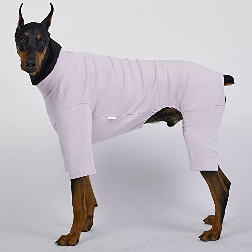 Basic Dog Pajamas Pastel Durable and Elastic Dog Onesie Apparel Outfits Doggie Jammies (4X-Large, Purple) - color: Purple, size: 4X-Large