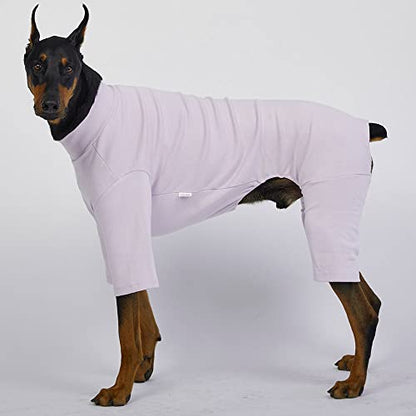 Basic Dog Pajamas Pastel Durable and Elastic Dog Onesie Apparel Outfits Doggie Jammies (4X-Large, Purple) - color: Purple, size: 4X-Large