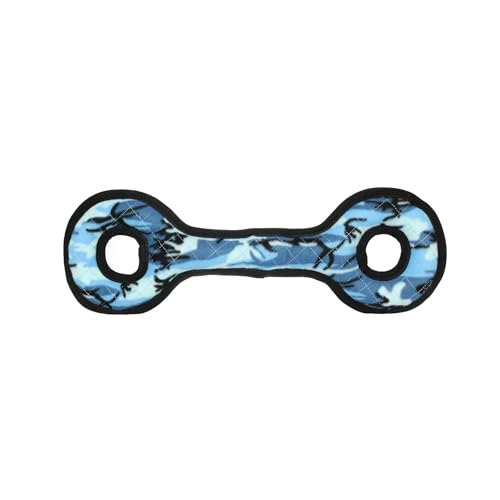 TUFFY- World's Tuffest Soft Dog Toy- Ultimate Tug-O-War- Camo Blue- Squeakers - Multiple Layers. Made Durable, Strong & Tough. Interactive Play (Tug, Toss & Fetch). Machine Washable & Floats - color: Camo Blue, style: Tug-O-War