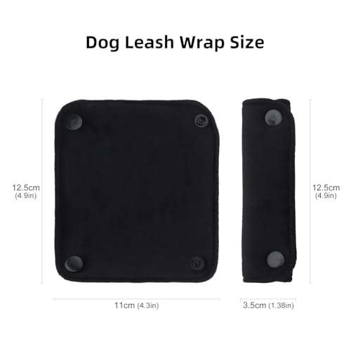 2PCS Dog Leash Grip Handle Sleeve - Leash Wrap - Soft Velvet & Polyester Mesh Ensure Comfortable Grip - Dog Leashes/Box/Bag Handle Cover Protection Pads(Black) - color: Black