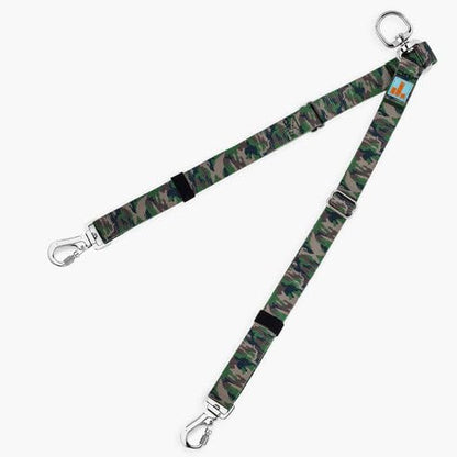 Dog Friendly Co. Leash Splitter | Walk Two Dogs | Complete Control - 360° Swivel, Tangle Free, Adjustable Length, Reflective Webbing, Heavy Duty Clips (Green Camo) - color: Green Camo