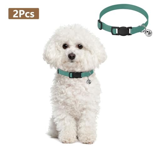 Sea Turtle Green Easy to Clean Cats Collar 2 Pack Cat Neck Collar - color: Sea Turtle Green