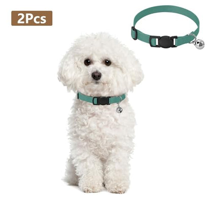 Sea Turtle Green Easy to Clean Cats Collar 2 Pack Cat Neck Collar - color: Sea Turtle Green