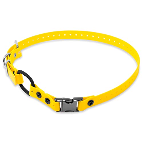Educator 3/4-Inch Dog Training Collar Strap–ONLY Fits ME-300, ET-300/400, EZ-900, PE-900 & PG-300 Receivers – NOT Compatible with FE-580, ET-800 or UL-1200–Quick Snap Biothane Bungee Collar, Yellow - color: Yellow