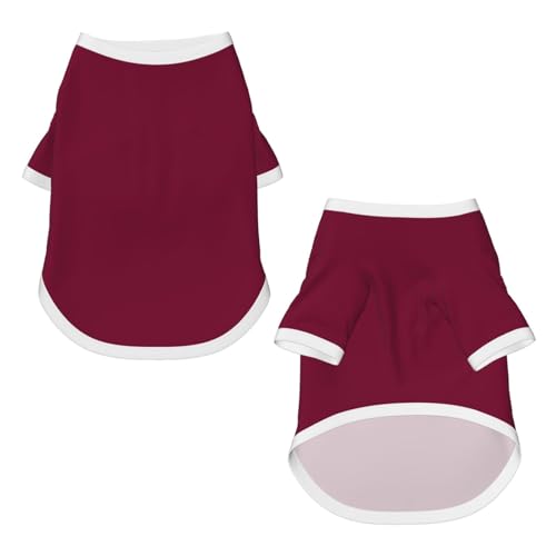 SWEET TANG Quick Dry Small Dog Shirts Stretchy T-Shirts Burgundy, Sun Protection Soft Mesh Lightweight Breathable Pullover Dog T-Shirt, Small - color: Pattern (114), size: Small