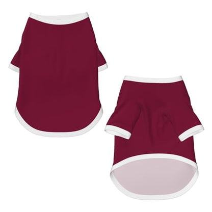 SWEET TANG Quick Dry Small Dog Shirts Stretchy T-Shirts Burgundy, Sun Protection Soft Mesh Lightweight Breathable Pullover Dog T-Shirt, Small - color: Pattern (114), size: Small