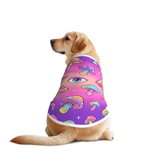 SWEET TANG Dog Shirts for Medium Large Dogs, Lightweight Breathable Pet T-Shirt Cool Magic Hippie Mushroom, Comfortable Soft Dogs Clothes for Daily, 5X-Large - color: Pattern (119), size: 5X-Large