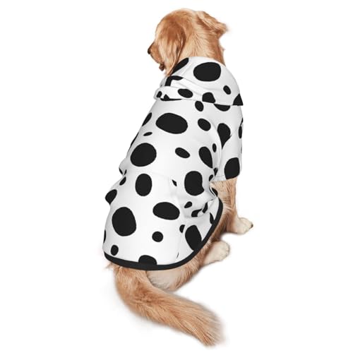 Cute Dalmatian Print Dog Hoodies，Dog Clothes with Pocket and Hat Winter Clothes Sweaters for Medium Large Dogs Girl Boy Pets' Clothes Outfits - color: cute dog print, size: M for Medium Dog