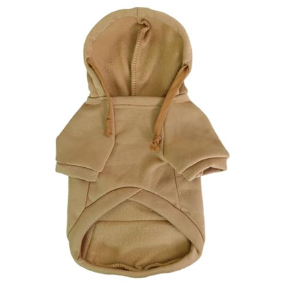 Jecikelon Pet Dog Cold Weather Coat with Pocket Winter Dog Hoodie Warm Puppy Clothes for Small Dogs Chihuahua Clothing (Khaki, X-Small) - color: Khaki, size: X-Small
