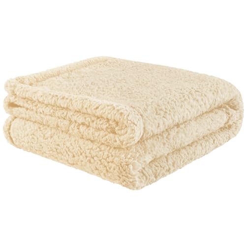 furrybaby Dog Blanket Soft Dog Blankets for Large Dogs Puppy Essentials Washable Sherpa Fleece Cat Blanket 32x40 Inches for Bed Furniture Couch Sofa (Medium, Beige) - color: Beige Blanket, size: 32x40in (pack of 1)