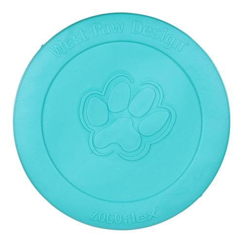 WEST PAW Zogoflex Zisc Dog Flying Disc, High Flying Aerodynamic Disc for Dogs Puppy – Lightweight, Floatable Disc for Fetch, Tug of War, Catch, Play – Doubles as Food/Water Bowl, Large 8.5", Teal - color: Teal, size: Large