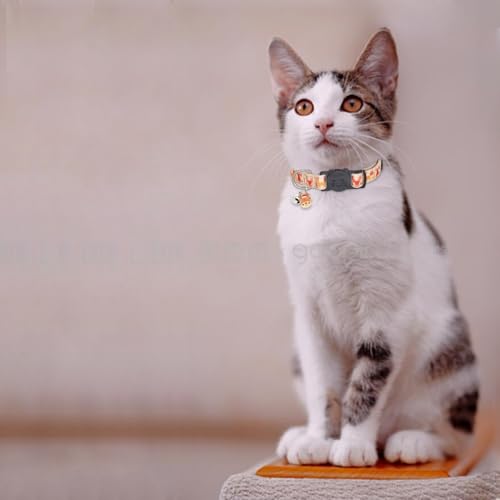 Christmas Cat Collar, Cotton 2 Pack Cat Collar with Bells, Breakaway Collars for Girl Boy Kittens, Reindeer - color: Reindeer