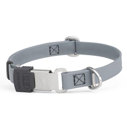 Biothane Waterproof Durable Dog Collar with Herm Sprenger - Quick Release ClicLock Buckle - Fits Medium and Large Dogs - Made in USA (Battleship Gray, W 3/4" x L 12"-19") - color: Battleship Gray, size: W 3/4" x L 12"-19"
